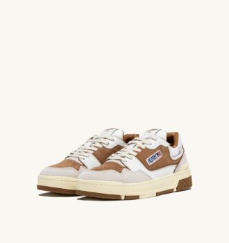 ZAPATILLAS BAJAS CLC EN PIEL Y ANTE BLANCO Y CIGARRO