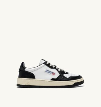ZAPATILLAS BAJAS MEDALIST BICOLOR EN PIEL BLANCA Y NEGRA