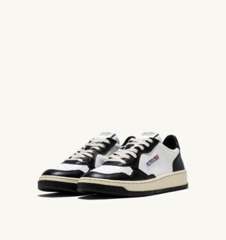 ZAPATILLAS BAJAS MEDALIST BICOLOR EN PIEL BLANCA Y NEGRA