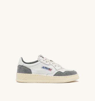 ZAPATILLAS BAJAS MEDALIST DE PIEL ANTE BLANCA Y GRIS