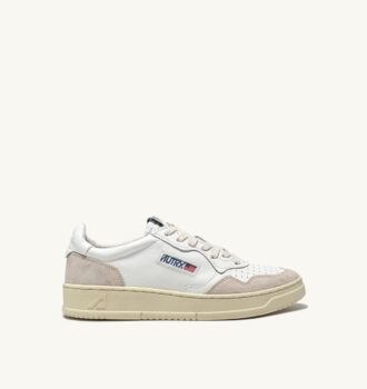 CESTA MEDALISTA BAJA EN CUIR BLANC ET DAIM BEIGE