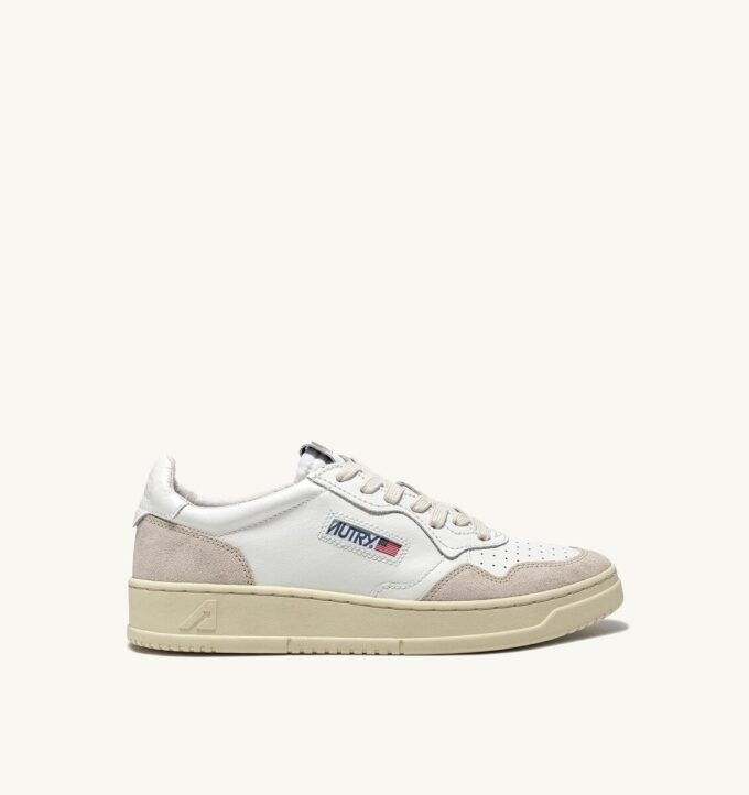 CESTA MEDALISTA BAJA EN CUIR BLANC ET DAIM BEIGE CESTA MEDALISTA BAJA EN CUIR BLANC ET DAIM BEIGE