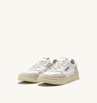 CESTA MEDALISTA BAJA EN CUIR BLANC ET DAIM BEIGE