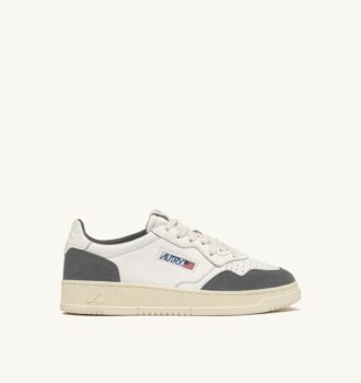 ZAPATILLAS BAJAS MEDALIST DE PIEL BLANCA Y ANTE MOREL