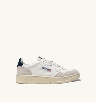 CESTA MEDALISTA BAJA EN CUIR BLANC ET BLEU ET DAIM BEIGE