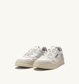 CESTA MEDALISTA BAJA EN CUIR BLANC ET BLEU ET DAIM BEIGE