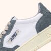 ZAPATILLAS BAJAS MEDALIST DE PIEL BLANCA Y BRILLO CENIZA