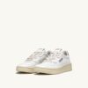 ZAPATILLAS BAJAS MEDALIST DE PIEL BLANCA Y DORADA