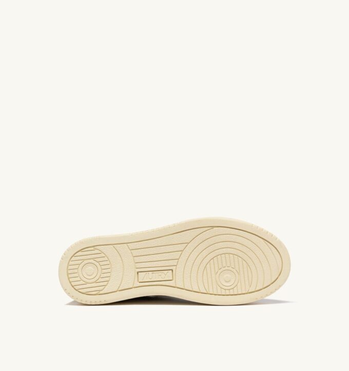 ZAPATILLAS BAJAS MEDALIST DE PIEL BLANCA Y DORADA