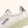 ZAPATILLAS BAJAS MEDALIST DE PIEL BLANCA Y PLATEADA