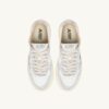 ZAPATILLAS BAJAS MEDALIST DE PIEL BLANCA Y PLATEADA CON LETRAS