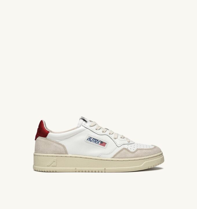 CESTA MEDALISTA BAJA EN CUIR BLANCET ROUGE ET DAIM BEIGE CESTA MEDALISTA BAJA EN CUIR BLANCET ROUGE ET DAIM BEIGE