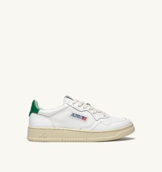 CESTA MEDALISTA BAJA EN CUIR BLANC ET VERT