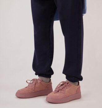 ZAPATILLAS BAJAS MEDALIST DE PIEL NOBUCK Y ANTE ROSA CENIZA