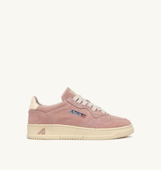 ZAPATILLAS BAJAS MEDALIST DE SEDA Y ANTE BLANCO ROJO