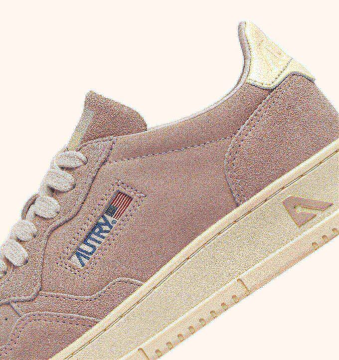 ZAPATILLAS BAJAS MEDALIST DE SEDA Y ANTE BLANCO ROJO