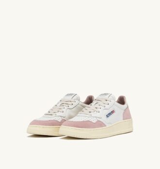 ZAPATILLAS BAJAS MEDALIST EN ANTE BLANCO Y PIEL POLVO