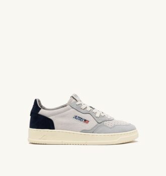ZAPATILLAS BAJAS MEDALIST EN ANTE GRIS LOFT Y AZUL ESPACIAL