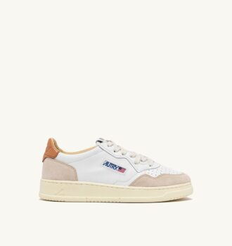 ZAPATILLAS BAJAS MEDALIST EN PIEL ANTE BLANCA Y TORMENTA DE ARENA