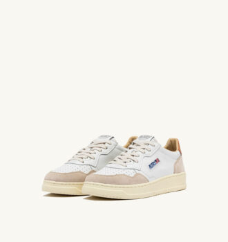 ZAPATILLAS BAJAS MEDALIST EN PIEL ANTE BLANCA Y TORMENTA DE ARENA