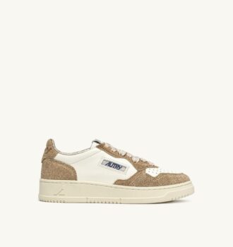 ZAPATILLAS BAJAS MEDALIST EN PIEL MARSHMALLOW Y BRILLO ARENA