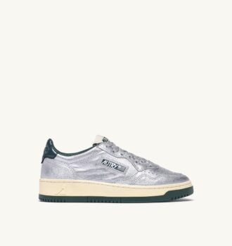 ZAPATILLAS BAJAS MEDALIST EN PIEL METALIZADA PLATA Y BOTELLA