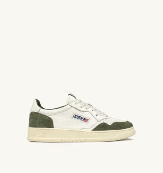 ZAPATILLAS BAJAS MEDALIST EN PIEL Y ANTE BLANCOS Y MILITARES