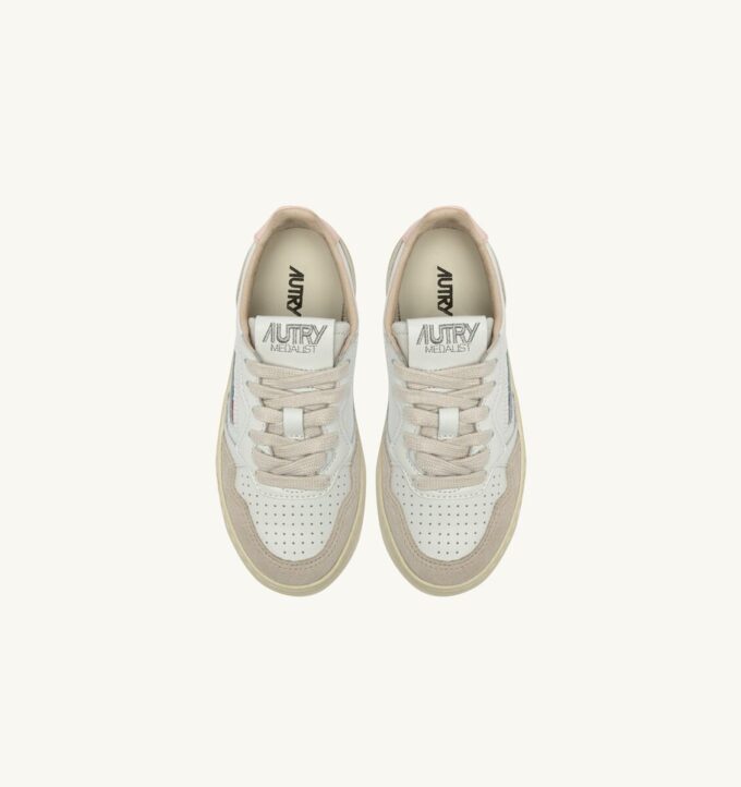 ZAPATILLAS BAJAS MEDALIST PARA NIÑO EN ANTE BLANCO Y ROSA CRIOLLO