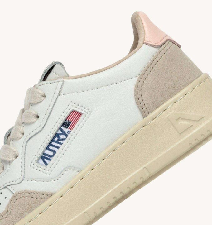 ZAPATILLAS BAJAS MEDALIST PARA NIÑO EN ANTE BLANCO Y ROSA CRIOLLO