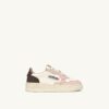 ZAPATILLAS BAJAS MEDALIST PARA NIÑO EN PIEL BLANCA, MARRÓN Y ROSA