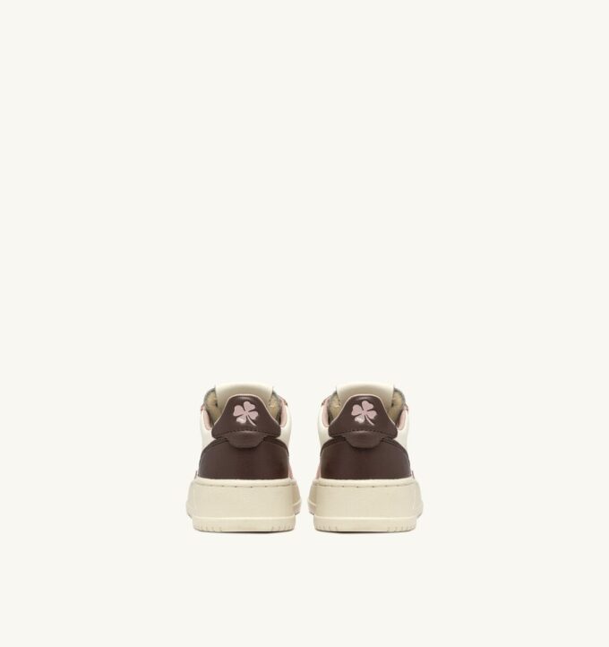 ZAPATILLAS BAJAS MEDALIST PARA NIÑO EN PIEL BLANCA, MARRÓN Y ROSA