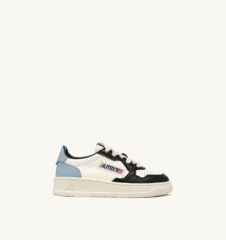 ZAPATILLAS BAJAS MEDALIST PARA NIÑO EN PIEL BLANCA, NEGRA Y AZUL