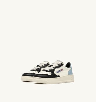 ZAPATILLAS BAJAS MEDALIST PARA NIÑO EN PIEL BLANCA, NEGRA Y AZUL