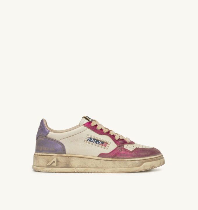 ZAPATILLAS BAJAS MEDALIST SUPER VINTAGE EN PIEL BLANCA FUCSIA Y VIOLETA ZAPATILLAS BAJAS MEDALIST SUPER VINTAGE EN PIEL BLANCA FUCSIA Y VIOLETA