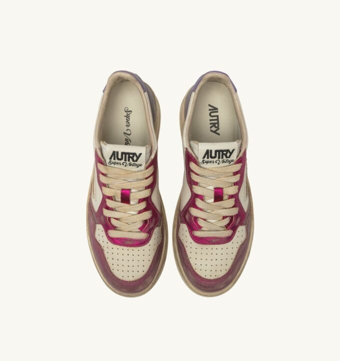 ZAPATILLAS BAJAS MEDALIST SUPER VINTAGE EN PIEL BLANCA FUCSIA Y VIOLETA ZAPATILLAS BAJAS MEDALIST SUPER VINTAGE EN PIEL BLANCA FUCSIA Y VIOLETA