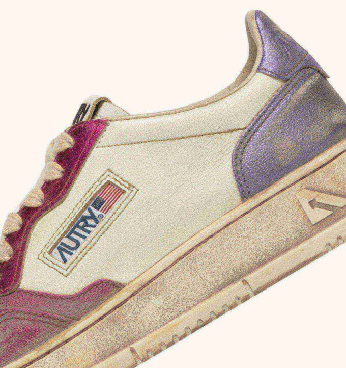 ZAPATILLAS BAJAS MEDALIST SUPER VINTAGE EN PIEL BLANCA FUCSIA Y VIOLETA ZAPATILLAS BAJAS MEDALIST SUPER VINTAGE EN PIEL BLANCA FUCSIA Y VIOLETA