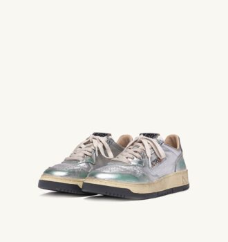 ZAPATILLAS BAJAS MEDALIST SUPER VINTAGE EN PIEL METALIZADA TONO PLATEADO