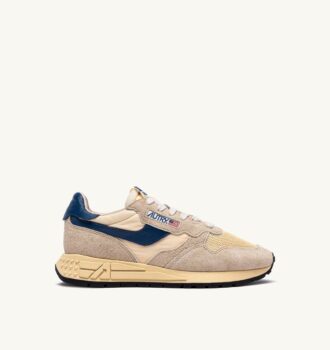 ZAPATILLAS BAJAS REELWIND DE NYLON, ANTE Y CUERO, COLOR CRUDO Y AZUL ENSIGN