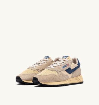 ZAPATILLAS BAJAS REELWIND DE NYLON, ANTE Y CUERO, COLOR CRUDO Y AZUL ENSIGN
