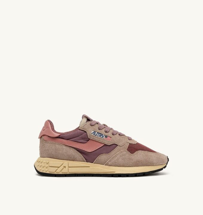 ZAPATILLAS BAJAS REELWIND DE NYLON, ANTE Y CUERO, COLOR ROSA Y ARENA DEL DESIERTO ZAPATILLAS BAJAS REELWIND DE NYLON, ANTE Y CUERO, COLOR ROSA Y ARENA DEL DESIERTO