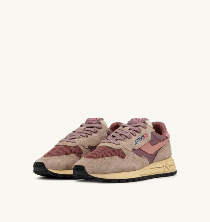 ZAPATILLAS BAJAS REELWIND DE NYLON, ANTE Y CUERO, COLOR ROSA Y ARENA DEL DESIERTO ZAPATILLAS BAJAS REELWIND DE NYLON, ANTE Y CUERO, COLOR ROSA Y ARENA DEL DESIERTO