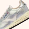 ZAPATILLAS BAJAS REELWIND DE NYLON BLANCO Y CUERO METALIZADO EN TONO PLATEADO ZAPATILLAS BAJAS REELWIND DE NYLON BLANCO Y CUERO METALIZADO EN TONO PLATEADO