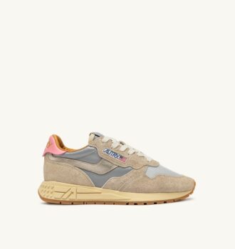 ZAPATILLAS BAJAS REELWIND DE NYLON REFLECTANTE PLATINO PLATEADO Y ANTE