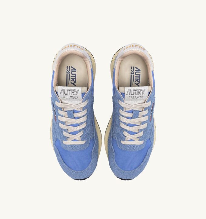 ZAPATILLAS BAJAS REELWIND DE NYLON Y ANTE DELLA ROBBIA AZUL Y BLANCO