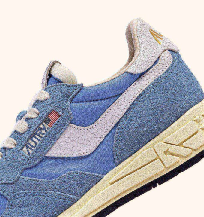 ZAPATILLAS BAJAS REELWIND DE NYLON Y ANTE DELLA ROBBIA AZUL Y BLANCO