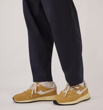 ZAPATILLAS BAJAS REELWIND DE NYLON Y ANTE MOSTAZA Y BLANCO