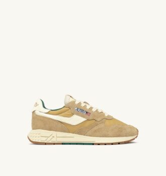 ZAPATILLAS BAJAS REELWIND EN ANTE Y NYLON, COLOR HOJA Y NUEZ