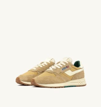ZAPATILLAS BAJAS REELWIND EN ANTE Y NYLON, COLOR HOJA Y NUEZ