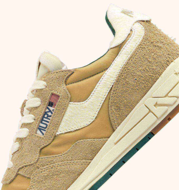 ZAPATILLAS BAJAS REELWIND EN ANTE Y NYLON, COLOR HOJA Y NUEZ ZAPATILLAS BAJAS REELWIND EN ANTE Y NYLON, COLOR HOJA Y NUEZ