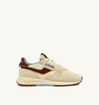 ZAPATILLAS BAJAS REELWIND EN ANTE Y NYLON COLOR NUEZ Y MARRÓN